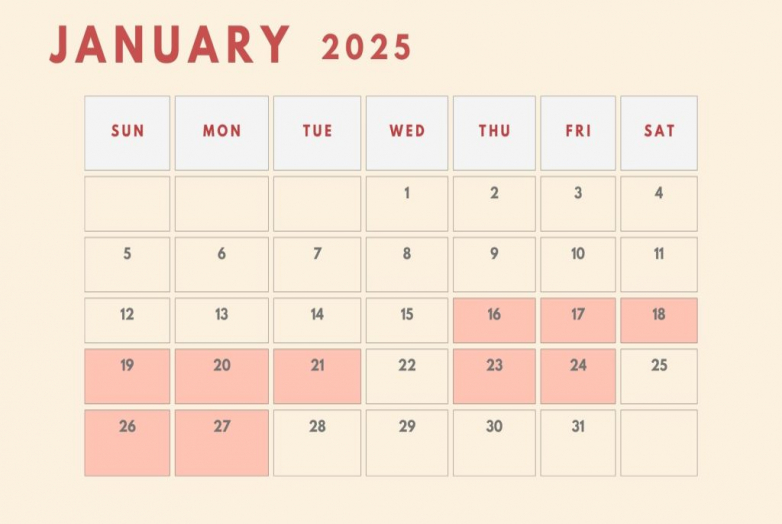 Auspicious Dates January 2025